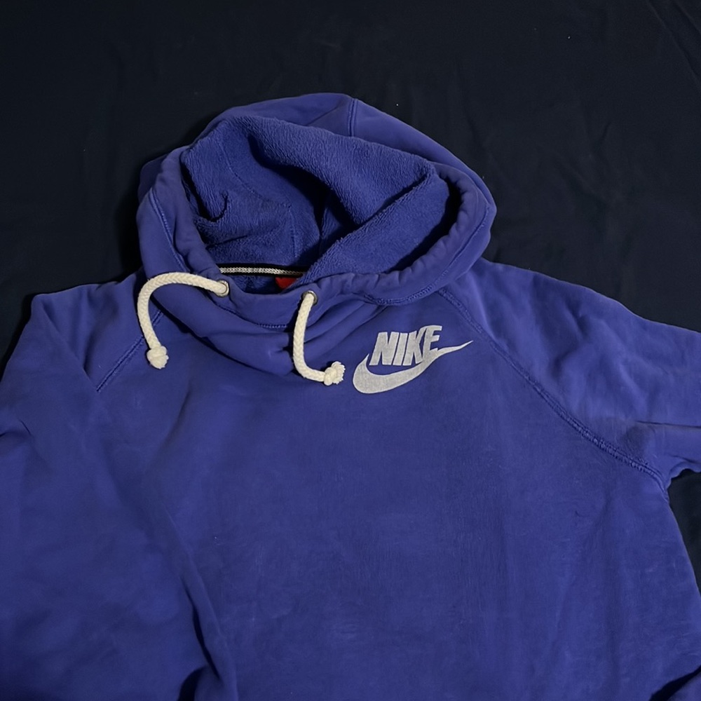Nike funnel neck hoodie vintage blue